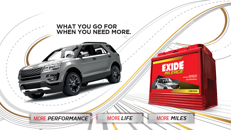 Exide Mileage - Four Wheeler Battery Features and Specifications